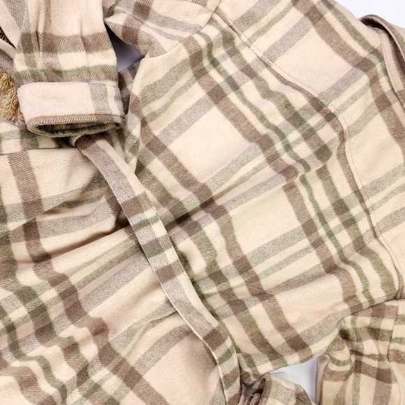 Oat New York Belted Sweater Coat Sz Medium Beige Green Tan M - Picture 6 of 12